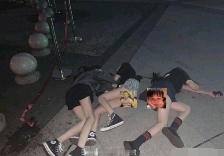 在外面喝酒的女孩:醉倒后睡在马路